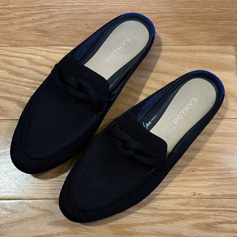 Rothy's Black Slip-On Twist/Knot Loafers